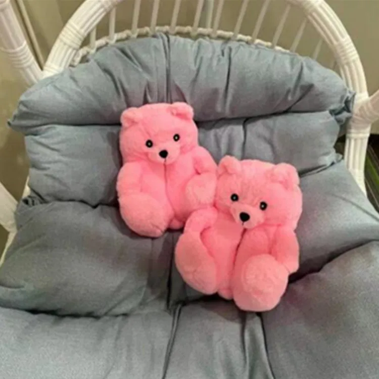 Teddy Bear Slippers designer Cute Plush Toys Comfortable All Inclusive Winter Warm Furry Ladies One Size Teddy Bear Slippers