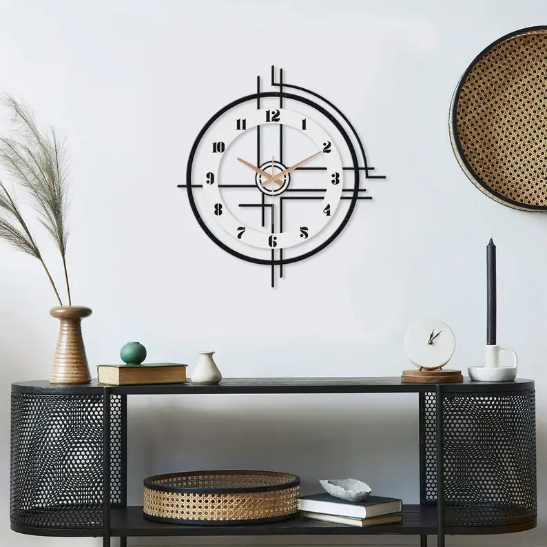 Home Decoration Big Clocks With number Wholesale Handmade Creative Metal Modern Wall Clock Livingroom Decorative custom Clock