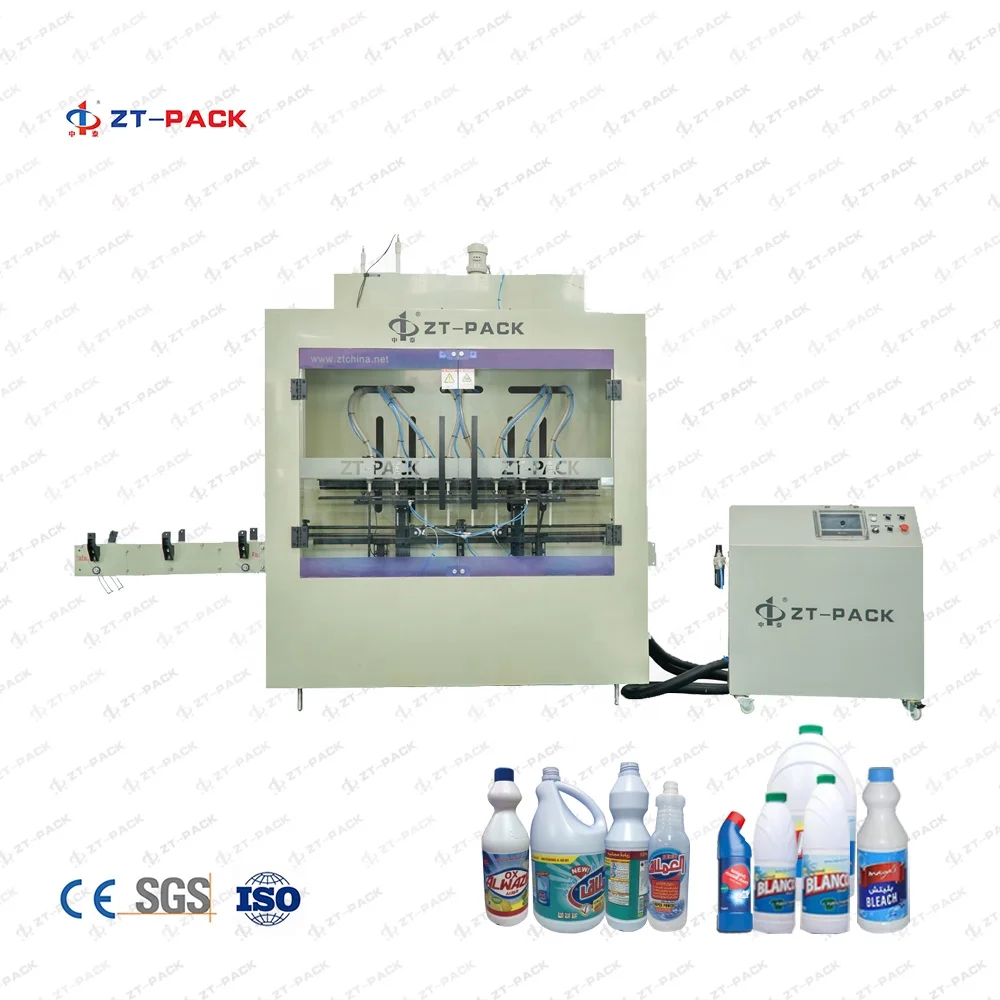 PVC Machine Automatic Pseudoephdrine HCL Filling Packaging Line For Sodium Hypochlorite Flash Bleach Acid Filller