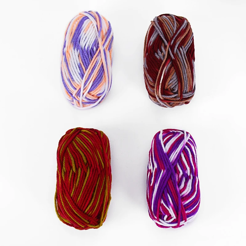 
Colorful Sectional Dyed 4Ply Fine Acrylic Yarn For Hand Knitting And Woven 
