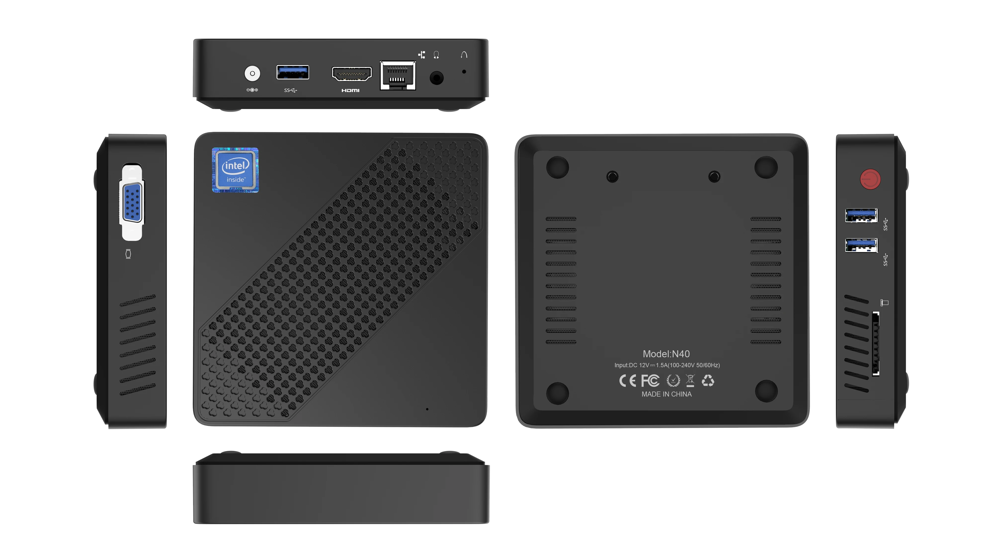 Мини-ПК MINISFORUM N40 Intel Celeron N4000 eMMC без вентилятора RTS SSD WOL RTC Пробуждение геймерский ПК мини 4K настольный