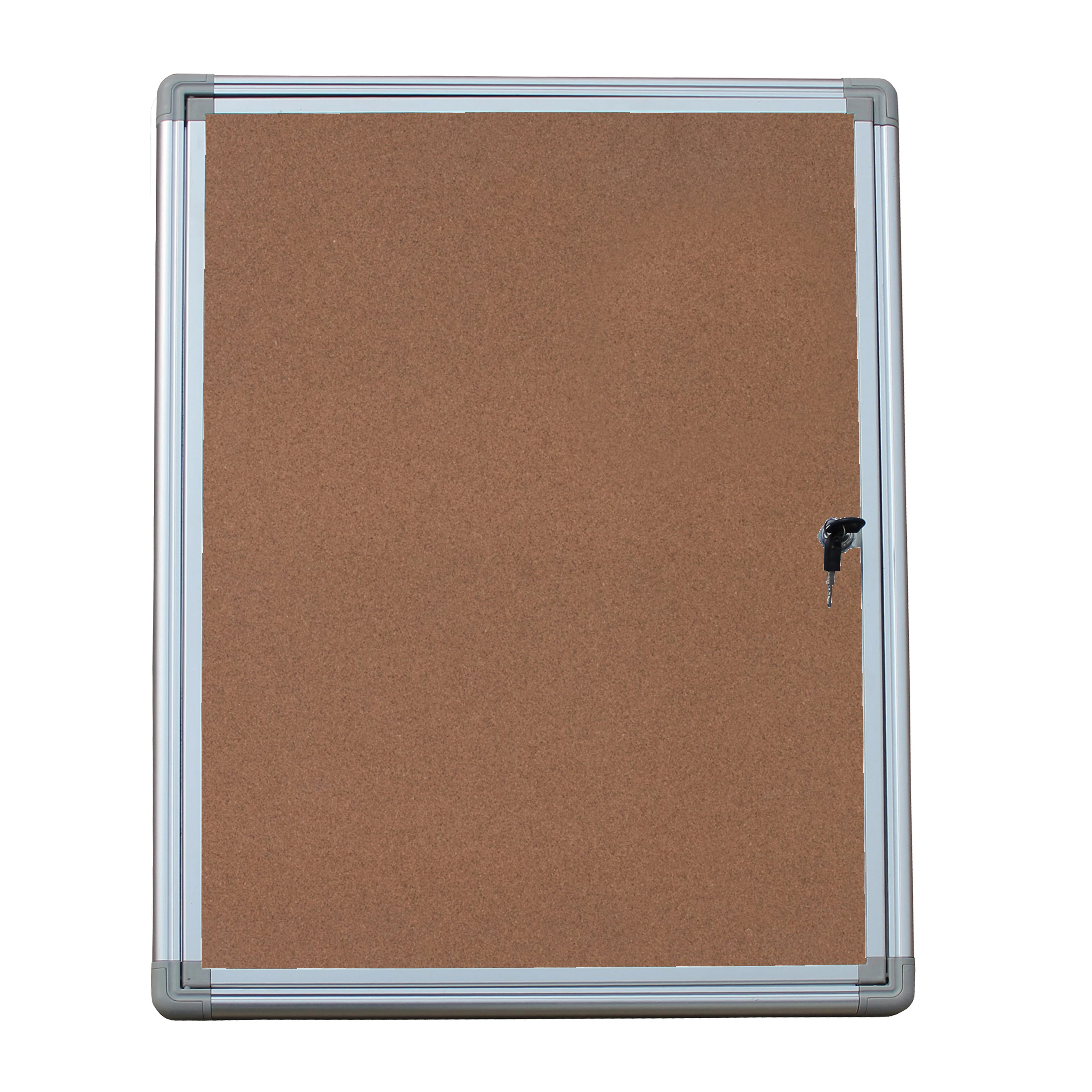 SC02 cork notice board with lockable door & 2 keys