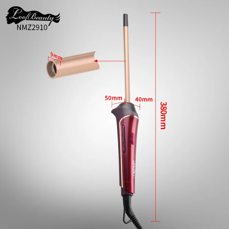 Single Tube 9mm Small Mini Tourmaline Coating Curling Iron