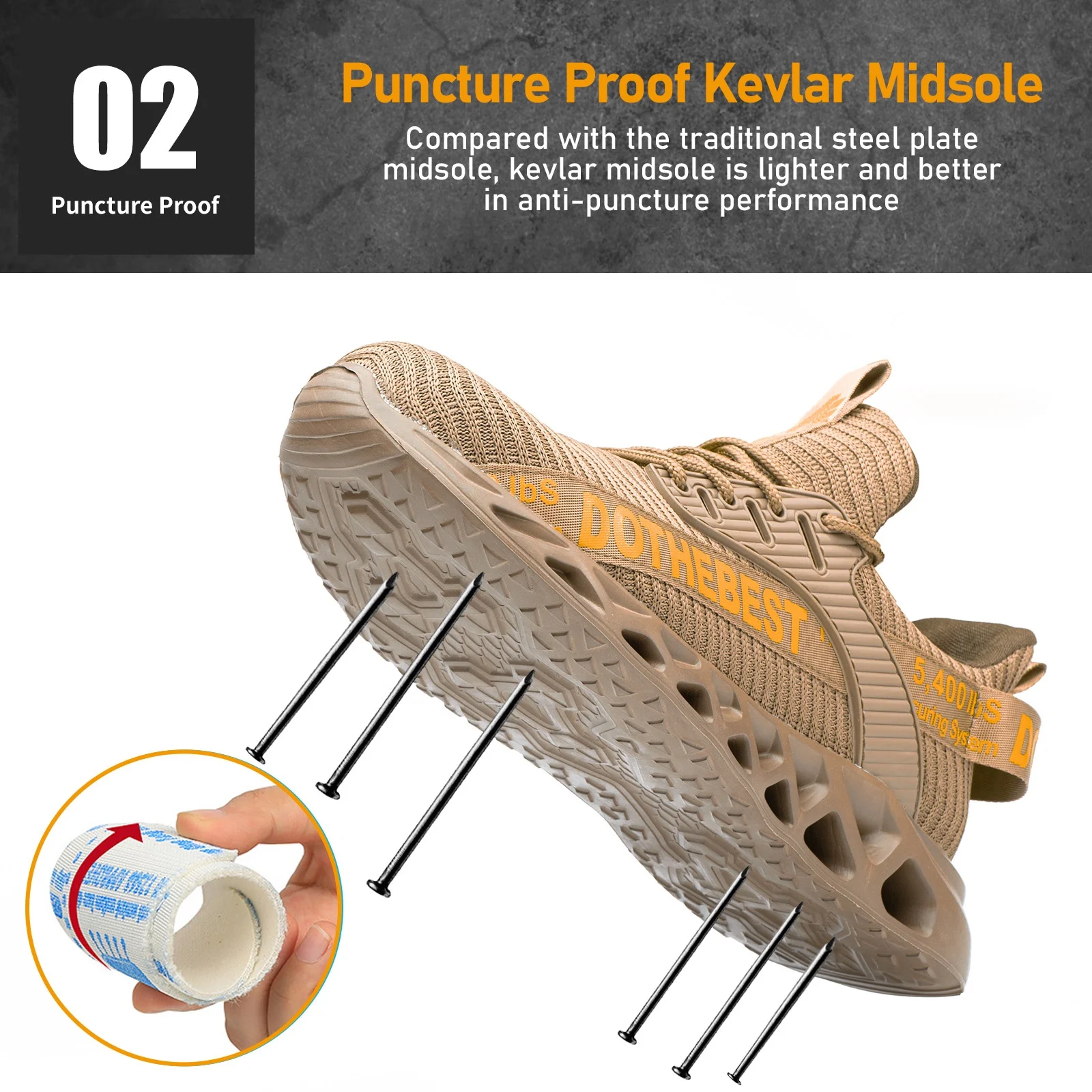 JIANKUN Anti-Smash and Anti-Puncture CE Safety Shoes Lightweight Non-Slip and Breathable Comfortable Work steel toe sports shoes