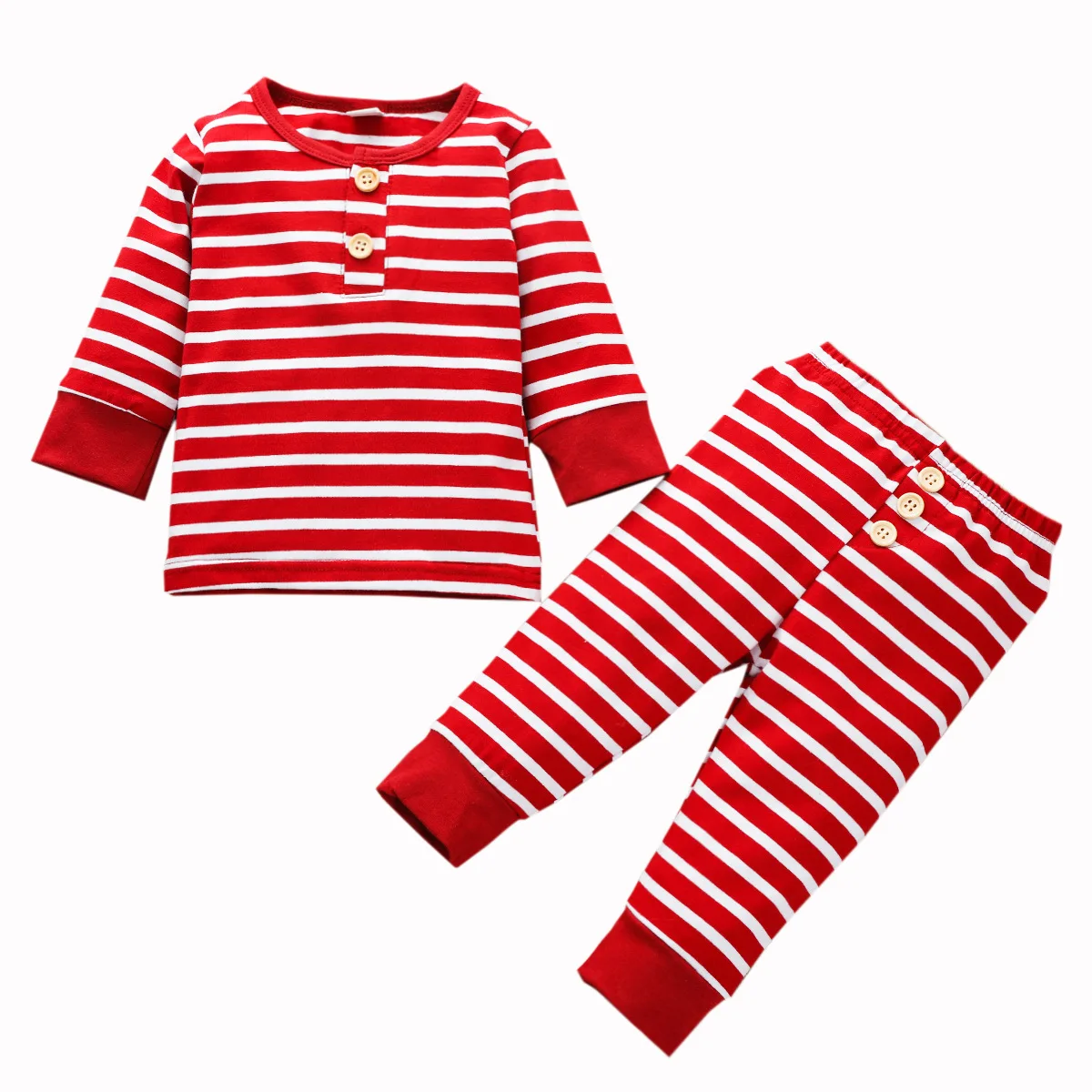 
Newest Design Toddler Cotton Striped T-shirt Newborn Tops Baby Boy Clothes Girls Thick Sport Pants Spring Outdoor Clothing Suit 