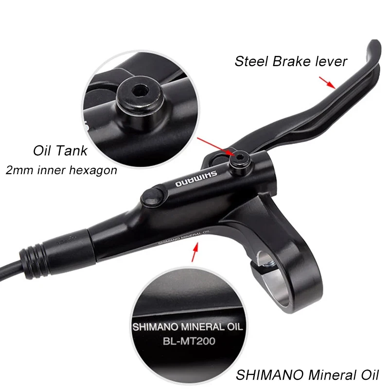 Комплект гидравлических дисковых тормозов SHIMANO MT200 для велосипеда масляный тормоз 800/1450 мм