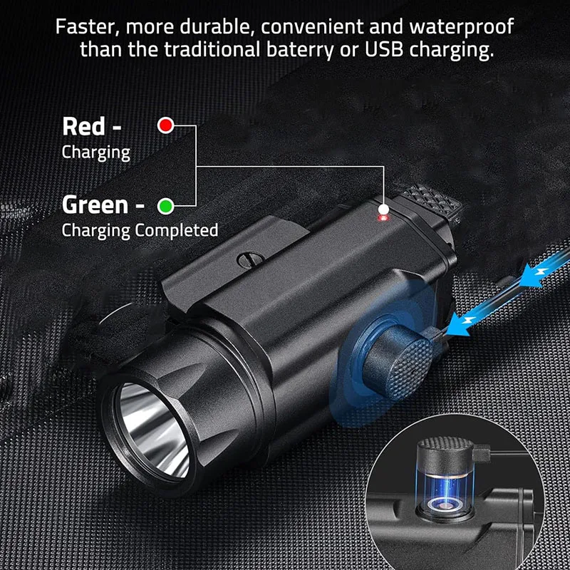 High lumens blue red green led combo rechargeable tactical laser flashlight