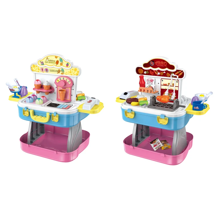 
Chinese manufacturer wholesale high-quality baby and children toys play ice cream shop and barbecue shop toy set 