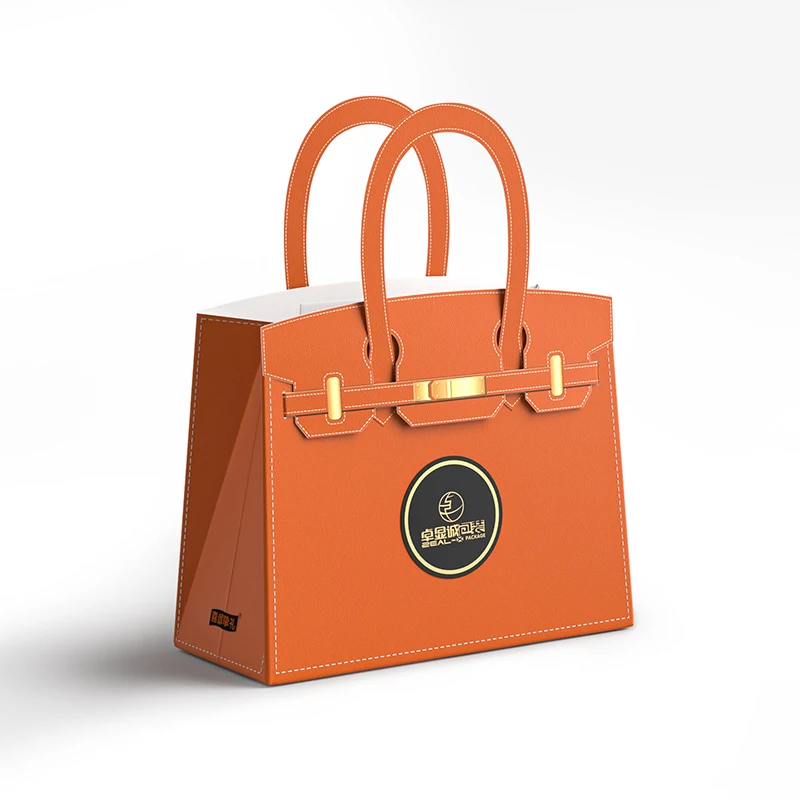 Unique Design Durable Brown Reusable Shopping Paper Bags Twisted Handle  13*7*17 Size for handbags