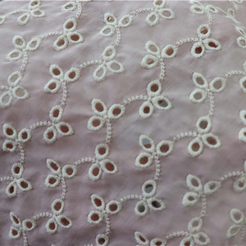High Quality Ripple Hollow Embroidery Fabric Delicate Plain Tencel Fabric For Garment