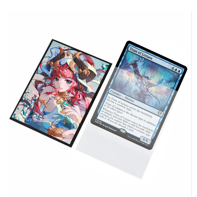 Design Custom Printed Art Print Standard Small Size available Holo Anime Card Sleeves For Yugioh MTG Magic Game Card