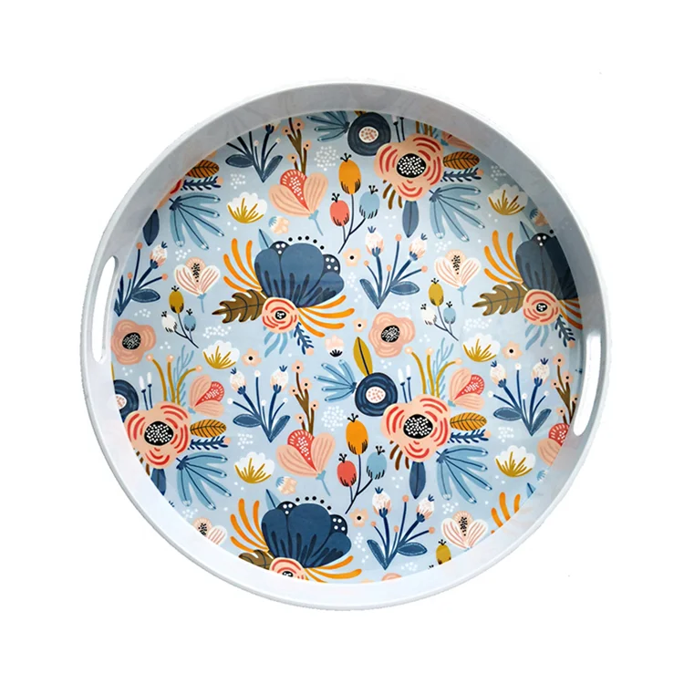 13.8 inch Custom Print Plastic Melamine Fruit Tray