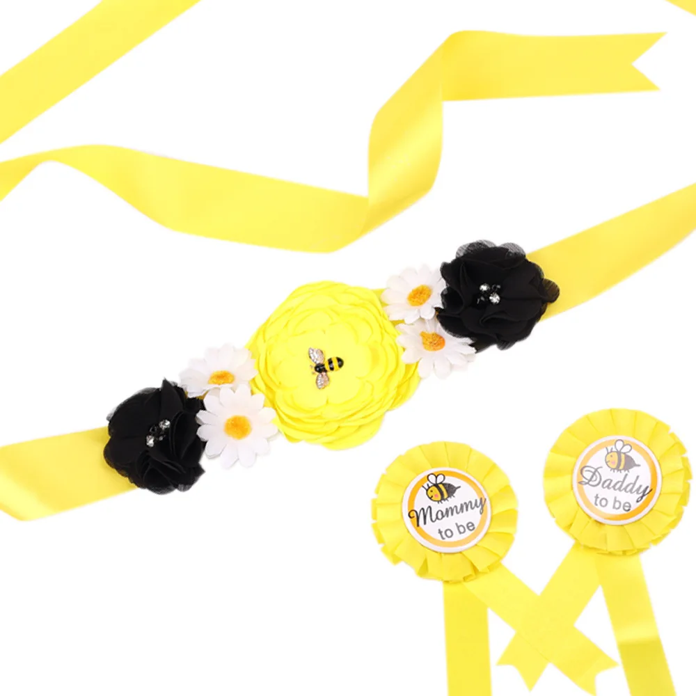 Maternity Photography Props Flower Belt Baby Shower Lace Dress Pregnant Photography Waist Decoration Pregnancy Photo Shoot