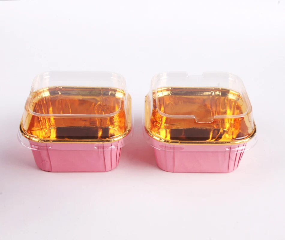 Food Grade PET Coated Paper Baking Cup with Lid,Heat Resistant Greaseproof Bread Muffin Cake Disposable Paper Baking Mold