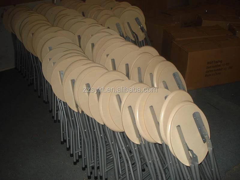 Zhangzhou factory wood folding stools with metal legs wholesale