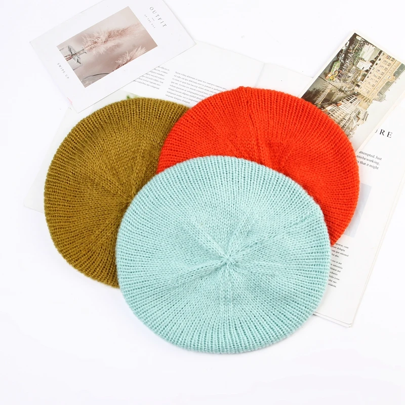 Оптовая продажа от производителя, модный демисезонный берет, шапки-бини, вязаные для дам, детский вязаный берет, кепка, Лидер продаж