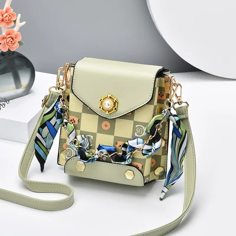 Pu Leather Phone Handbags Print Women Bags Shoulder Bag Fashionable  Ladies crossbody phone Bags