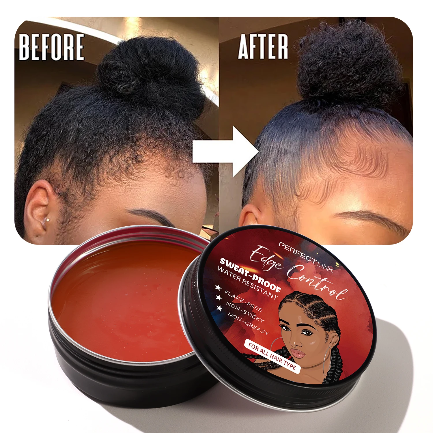 Free Sample Wholesale Hair Braiding Hair Styling Wax  Hairline Braid Gel Custom Logo Frizz Edge Control Style Gel 100g