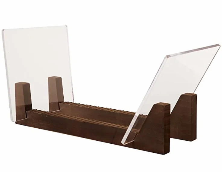 Стеллаж для хранения виниловых пластинок-стеки 50 фотоальбомов, 7 или 12 дюймов (около 17,8 см)-подставка из массива дерева с прозрачными акриловыми концами