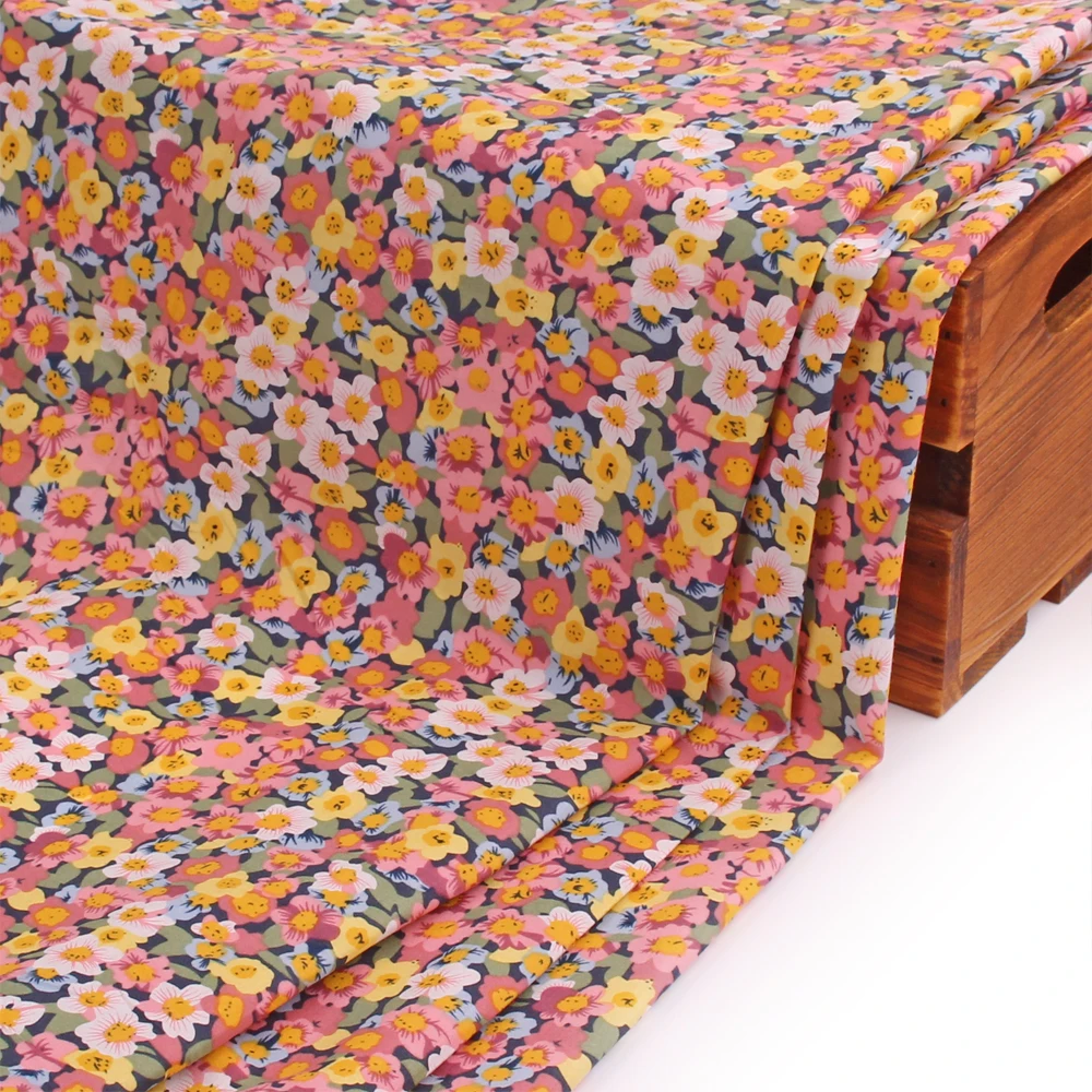 Multicolor Floral Pattern 100% Cotton Print fabric Manufacturer Wholesale Poplin Printed Fabric for Women Children Dress T shirt