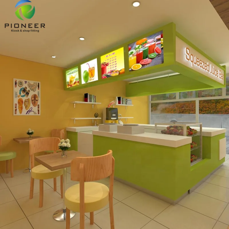 Pioneer Wonderful Orange Juice Bar Equipment Furniture, Mall Juice Bar Kiosk For Sale