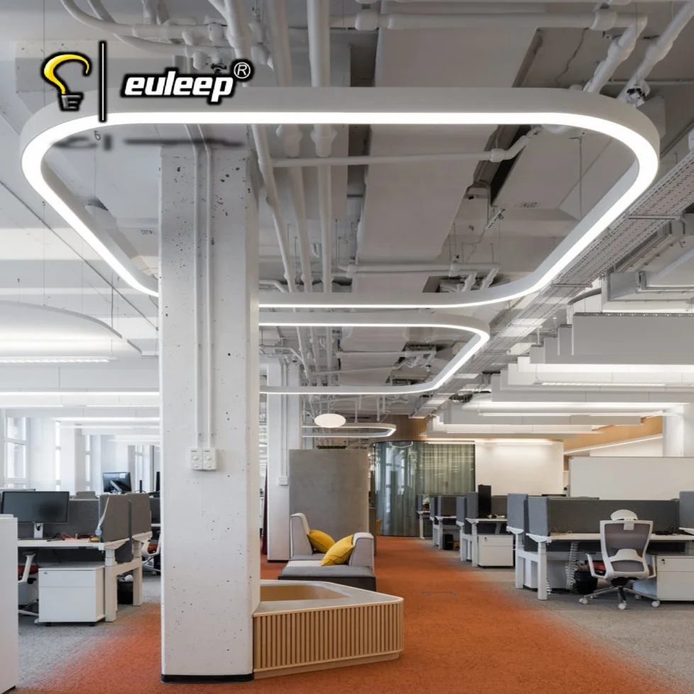 chamfering curved corner rectangular chandelier oval pendant light ring led linear light for rectangle ceiling light fixtures