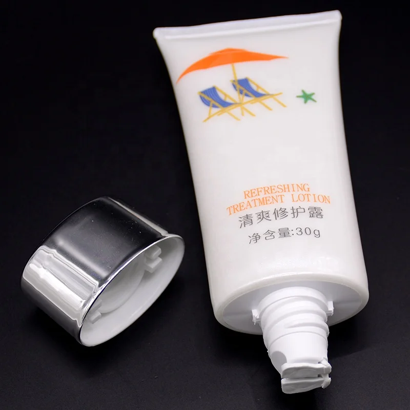 OEM 30ml 50ml repairing face cream refreshing face lotion dual chamber tubes empty cosmetic packaging tube
