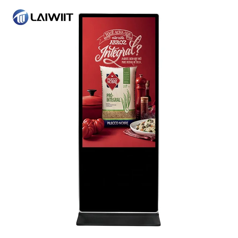 LAIWIIT 55 inch PCAP touch floor standing digital signage for advertising