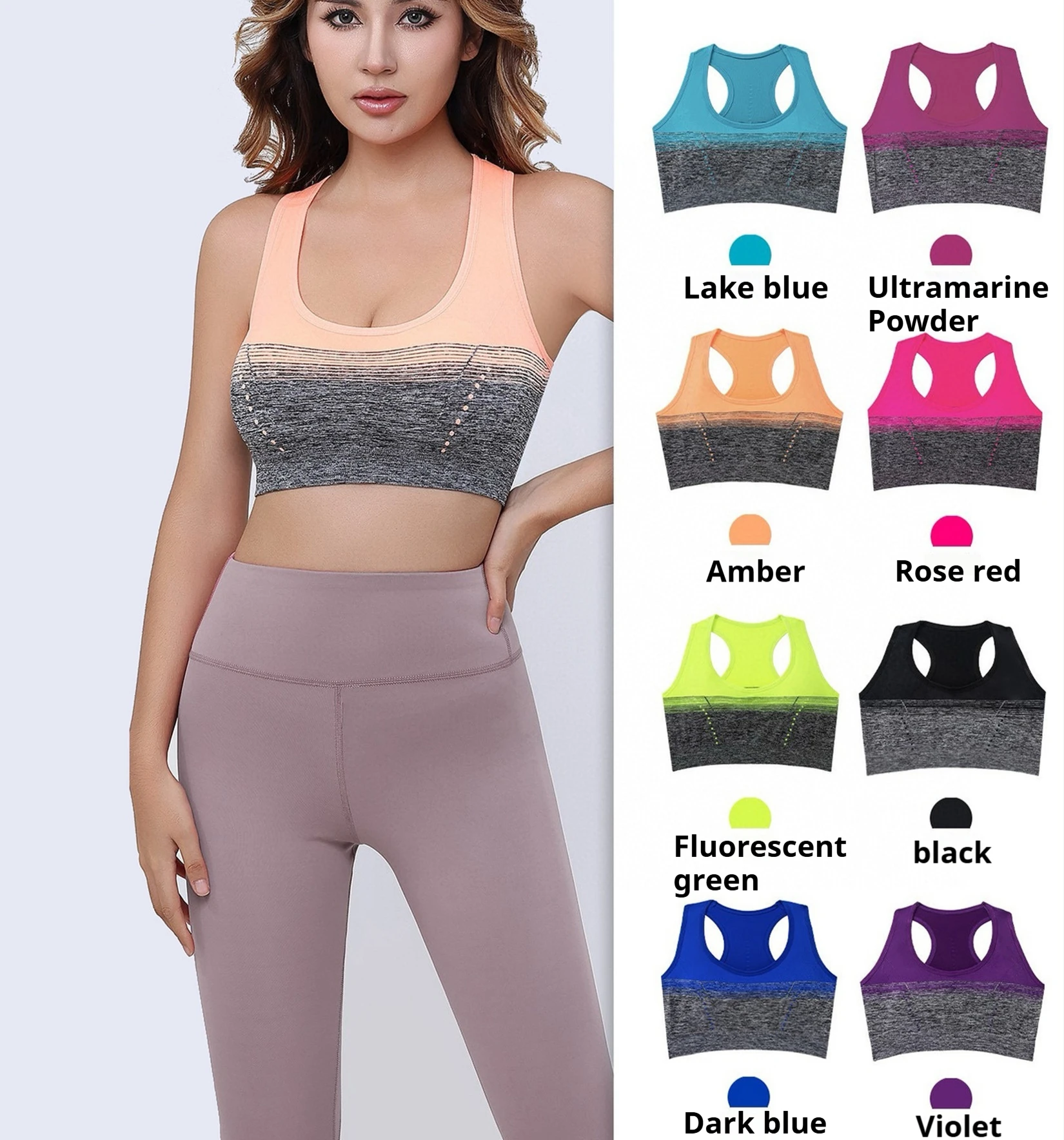 yoga tank top women High Elasticity Multi-Colour sports wear padded bra gym clothes gym bra sports bra top fitness