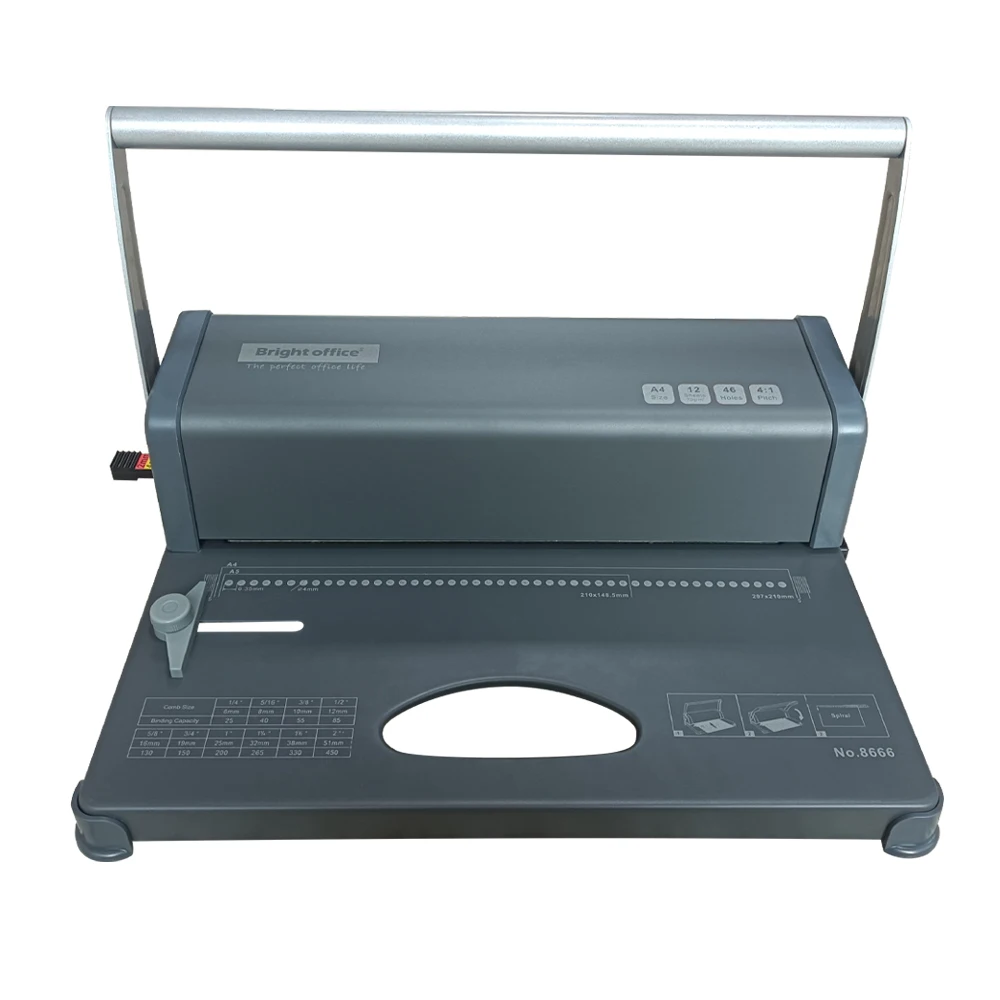 Bright Office plastic sprial wire perfect book notebook binding machine A4 4:1 size 46 holes No.8666