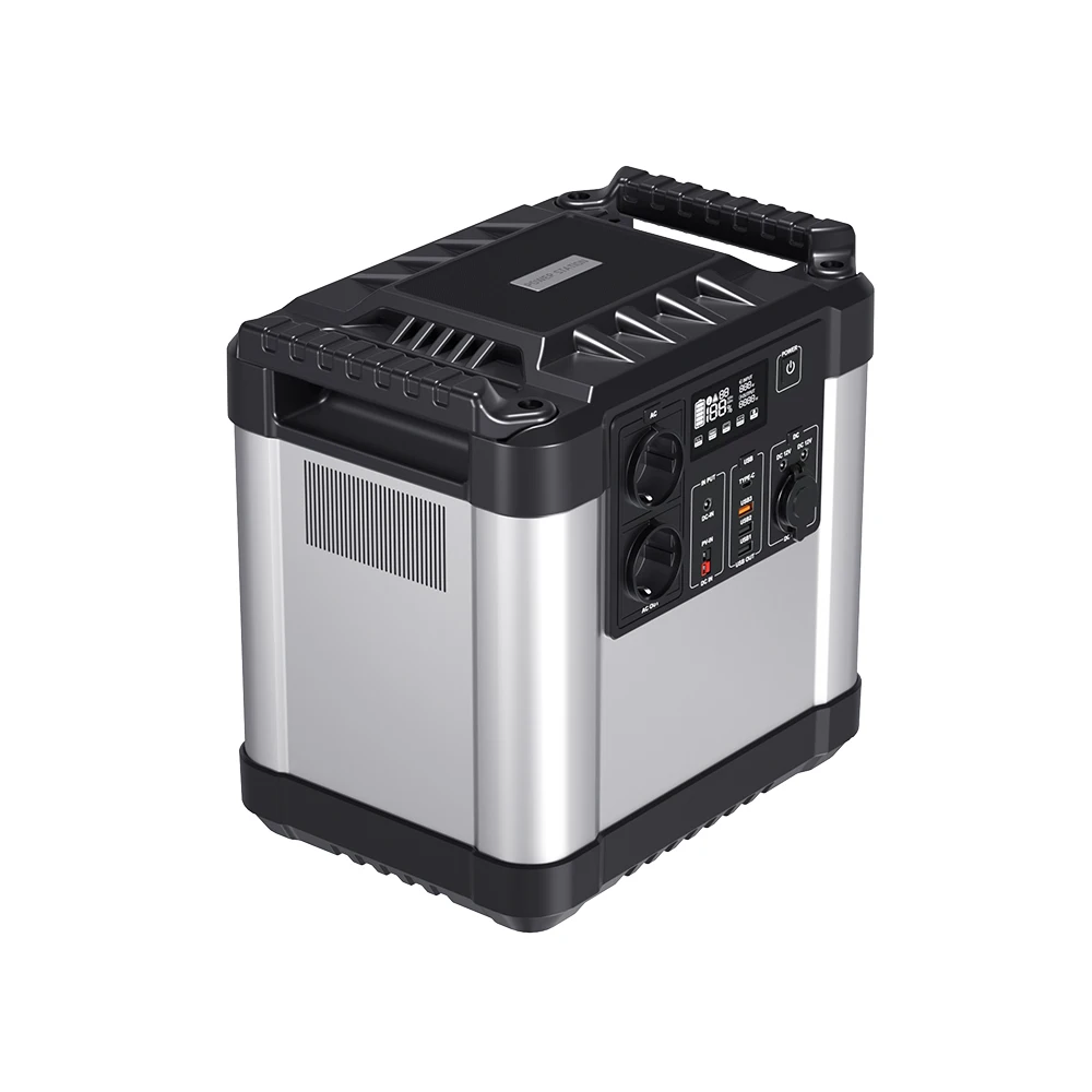 Portable power station solar generator 2000w Lifepo4 portable bank battery for outdoor home camping