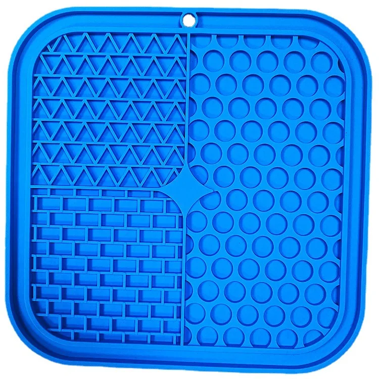 environmental multi functions square silicone feeding pad teddy shower distraction device licking mat for pet bathing grooming