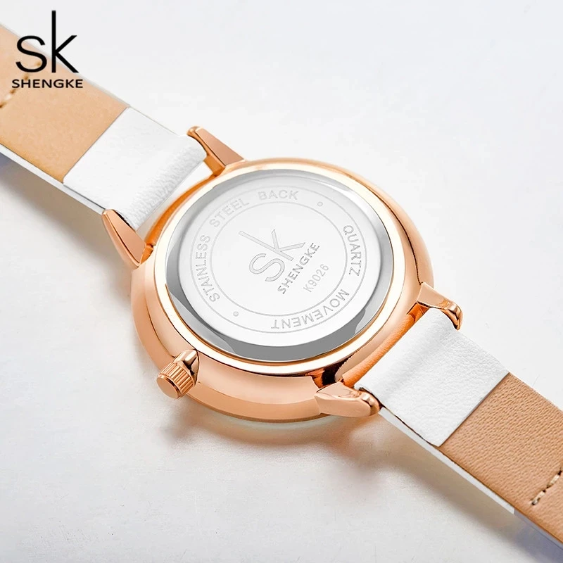 Shengke K9026 Circular Hollow Ring Ladies Quartz Watches Analog Luxury Branded Waterproof