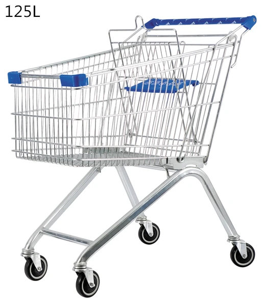 Custom Volume Metal Mesh Supermarket Shopping Trolley Carts