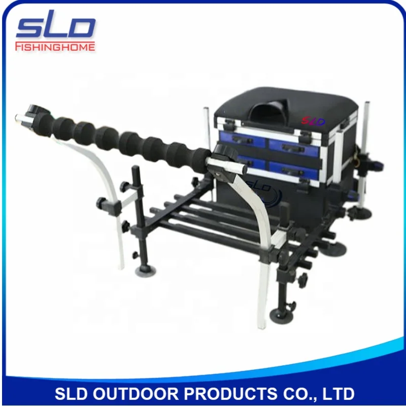 Aluminum  Fishing Seat Boxes  with 5 drawers with adjustable footplate for match & carp fishing