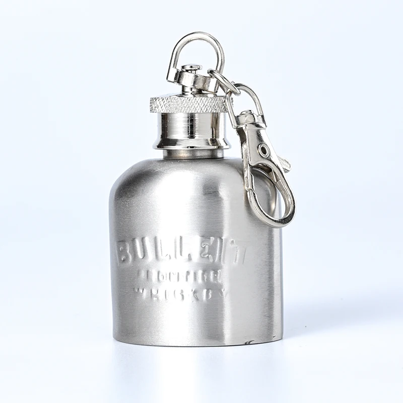 1oz Hip Flask Keychain Liquor Whisky Wine Outdoor Portable Pocket Alcohol Mini Key Ring Stainless Steel Hip Flask