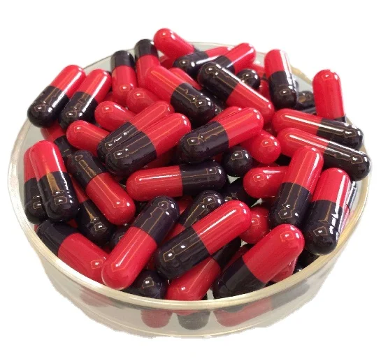 size 0 red black  hard gelatin empty capsule