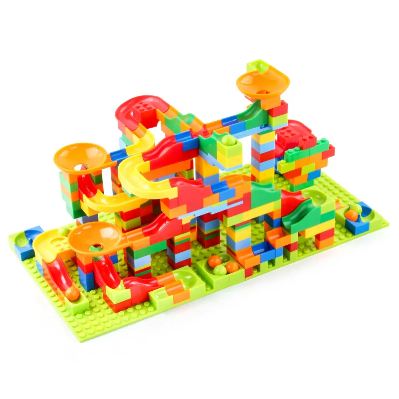 336pcs Big Size Marble Race Run Blocks Maze Ball Track Building Blocks Plastic Funnel Slide Assemble DIY Bricks Kids Gift