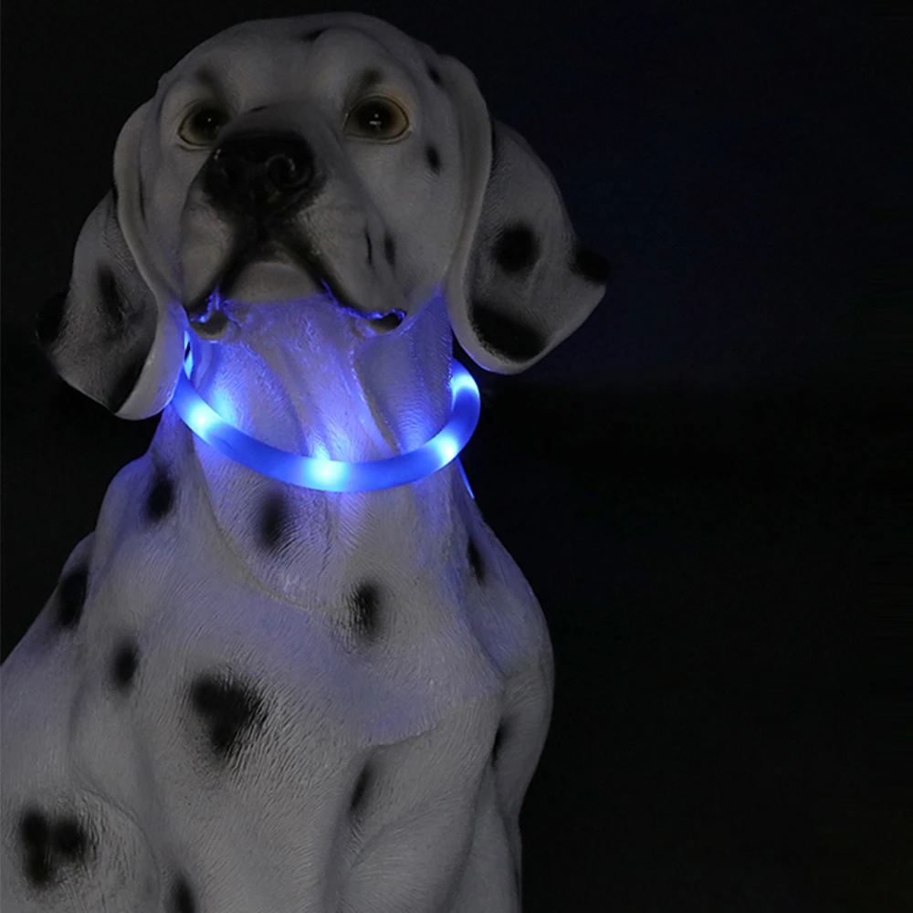 Long Endurance Power Saving Pet Walking Accessories Visible Dog Collar with LED Light