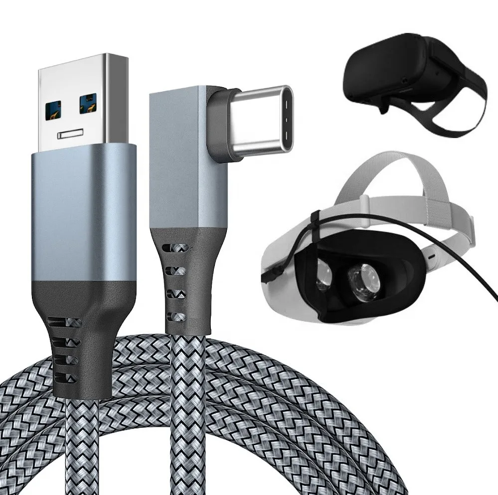 3m 5m 6m 2 in 1 usb type c VR game headphone data cable for Oculus Quest 2 Link Cable