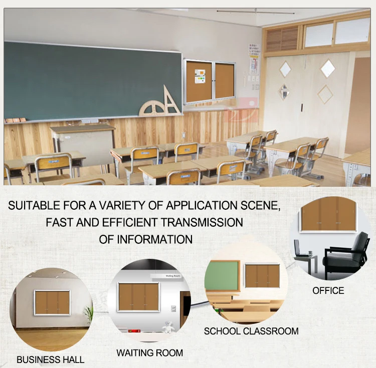 Customized Aluminum Frame Wall Decorative Wooden Cork Pin Notice Bulletin Board