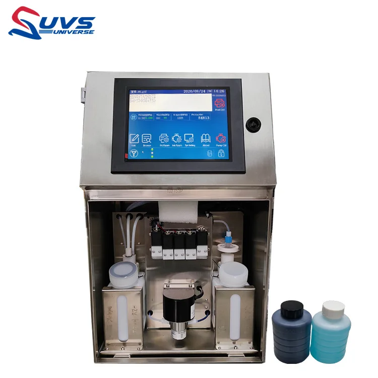 Hubei UVS Industrial Small Expiry date stamping machine Hot sale inkjet printer for bottles can Brand new cheap price CIJ