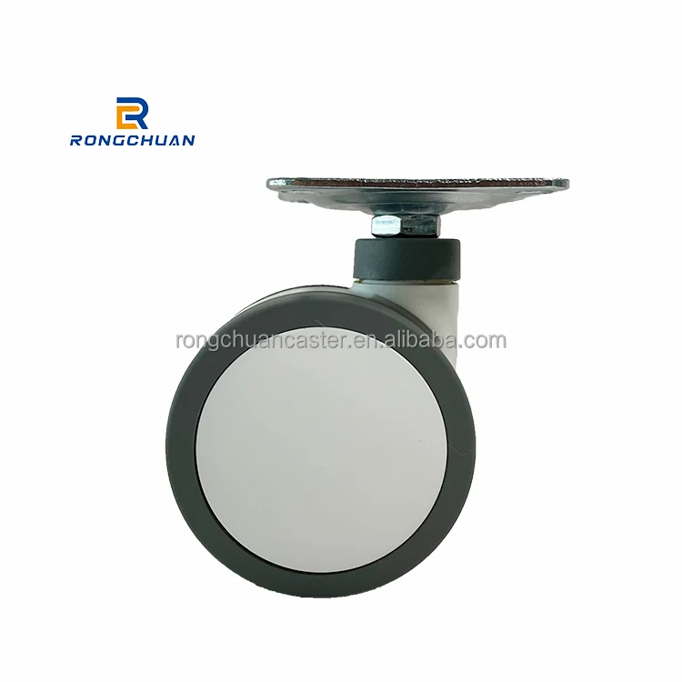 75mm Lockable Medical Swivel Caster with Double TPR Wheel for Pediatric Bed