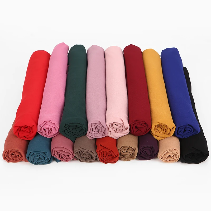 Монохромный этнический шифоновый шарф с жемчужинами, головной платок, лидер продаж, высококачественный Женский хиджаб