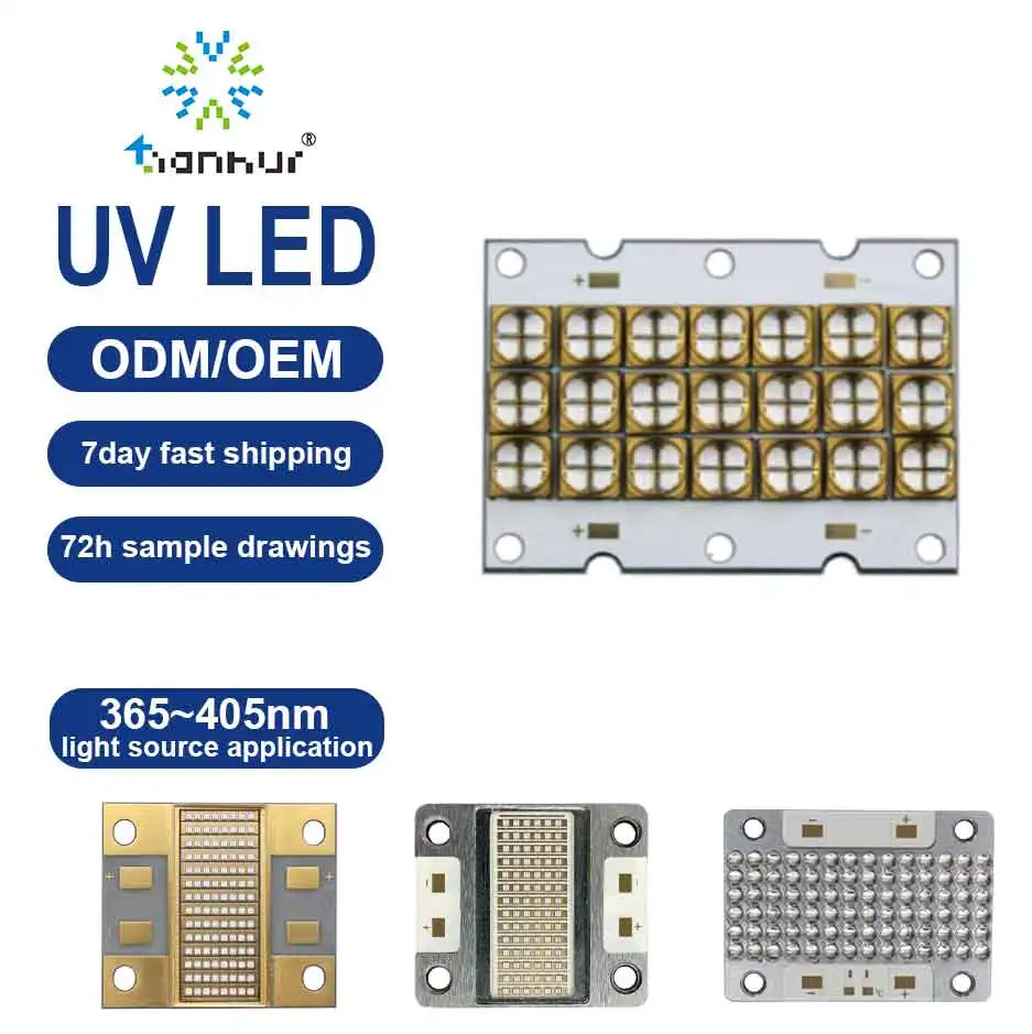 High-Power UV LED Black Light 365nm 395nm Ultraviolet for Currency Detection DC 12V Input UVA uv led COB