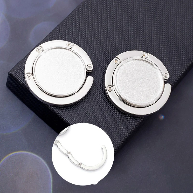 Aluminum Sublimation bag hanger Blank custom logo lady purse holder bag hook foldable restaurant table handbag holder