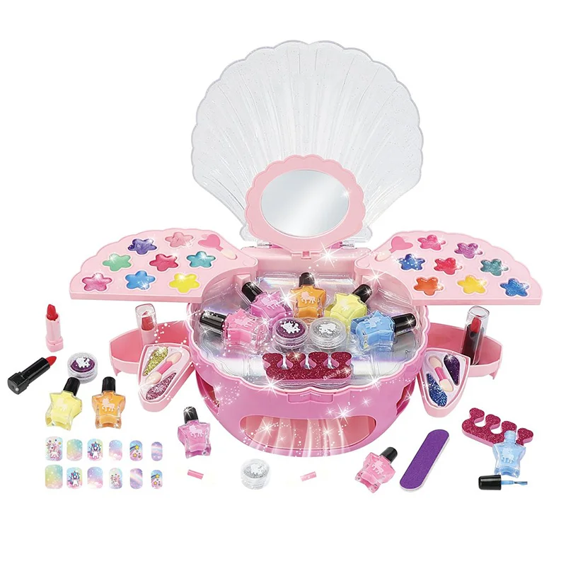 New Popularity Kids Makeup Kit Nail Polish Machine Set Nail Dryer With Eyeshadow And Lipstick For Girl