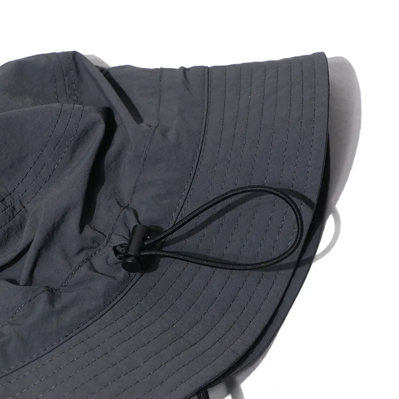 accept custom logo packable foldable quick dry fishing sun hats for men mens plain blank bucket caps with string