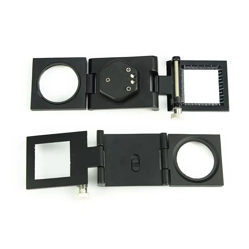 2025 New 8X Metal Black Scale Magnifying Glass Foldable Linen Tester And Printer Magnifier