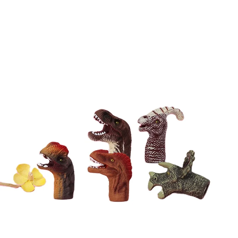 New manufacturers design hand children love dinosaur finger set toys fingertip activity toys pvc environmental protection doll